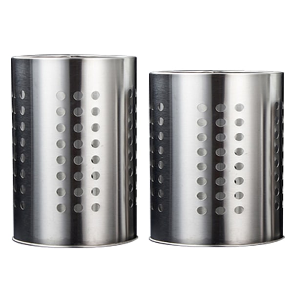 2-delad bestickkorg/köksredskapshållare rund besticksaxhållare i silver i rostfritt stål