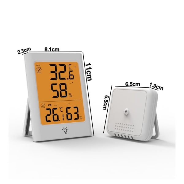 Temperaturluftfuktighetsmätare med LCD-bakgrundsbelysning