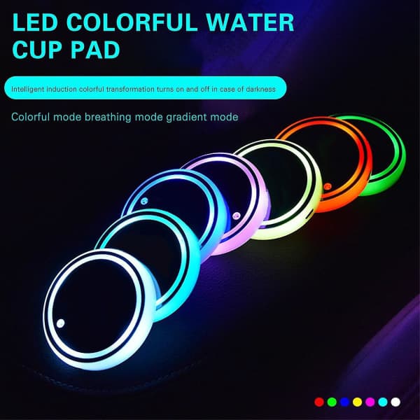 -led Car Coaster Universal Halkfri kopphållare Light Up Coaster