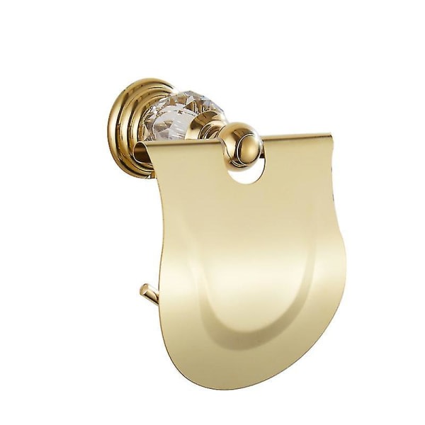 Blank toalettpappershållare (med lock) och toalettpappershållare (med lock) Komplett 1 st, guld