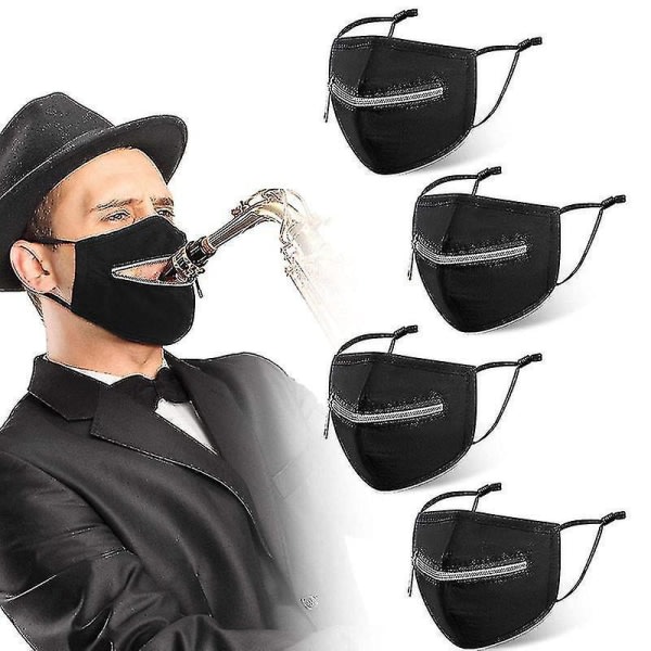 Dragkedja Face Masque Tvättbar Andningsbar bomullsskyddsmask för utomhusbruk