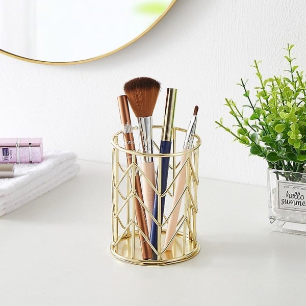 Kosmetika Sminkborstar Förvaringslåda Multifunktionellt case Rose Gold 04