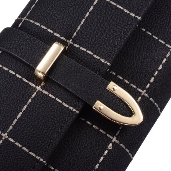 Elegant plånbok för damer i konstläder (svart)