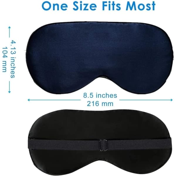 Silkes ögonmask, sovmask, justerbar rem, lätt blindfo