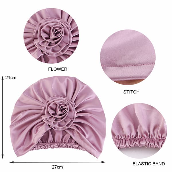Simulering av cap med blommössa med turban (marinblå)