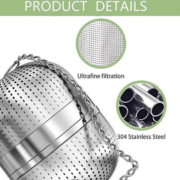 2 st rostfritt stål tebollssil Infuser - Micro Mesh - Lösbladste, örter, kryddor