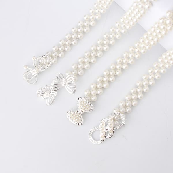 1 Dammode Rhinestone Pearl midjekedja (#8136)