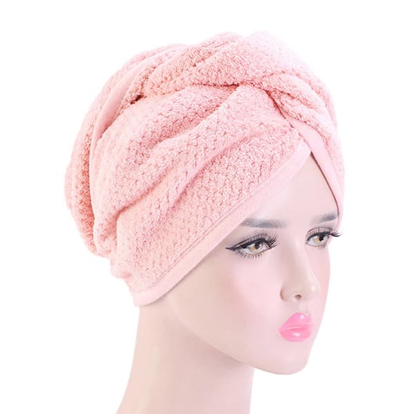 Mikrofiberhårhandduk, cap, cap (rosa)