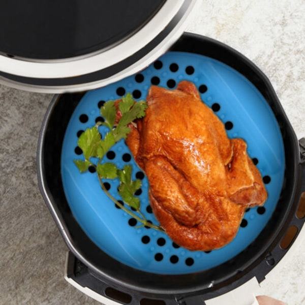 Återanvändbara Air Fryer Liners Non-Stick Silikon Pad Mat Korg blue L