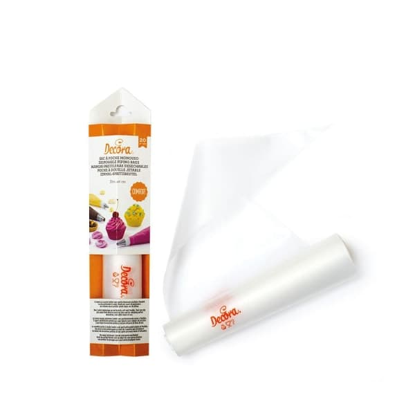 20 spritpåsar 40cm Comfort Engångsspritpåsar - Decora multicolour