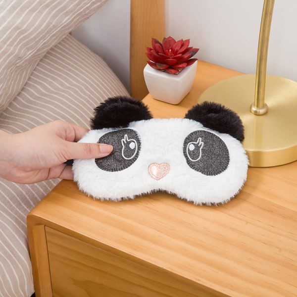 Djurögonmask Sömnmask 3d söt tecknad cover Ögonskydd Ögonskydd Resor Sova Justerbar grå