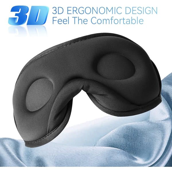 Sömnhörlurar, 3D-sömnmask, tvättbar sovande