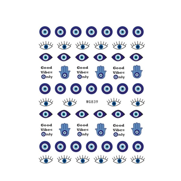 Evil Eye Nail Sticker Självhäftande