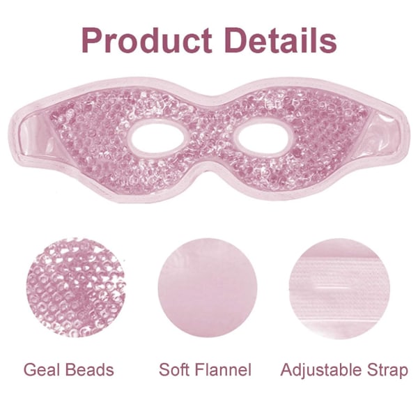 2-pack gel ögonmasker Återanvändbara varm och kall kompressionsförpackning ögonvård, lila och rosa