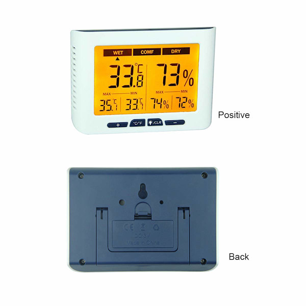 Digital hygrometertermometer med stor LCD-display för exakta mätningar
