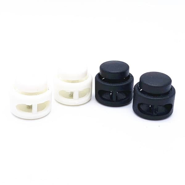 10 ST Knappar Plast Dubbla Hål Toggle Clip Stopper Spänne Väska A6