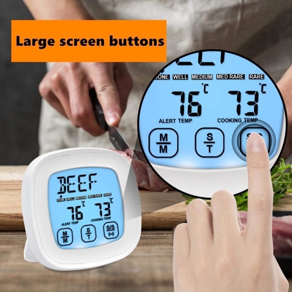 Pekskärmstermometer Kött, Digital BBQ Grill Ugn Cook Timer Alarm