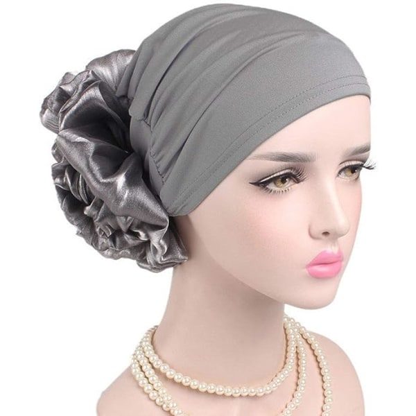 2Pack Dam Flower Elastisk Turban Beanie Head Wrap Chemo Cap Hat