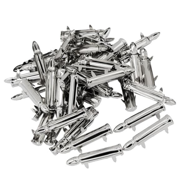 50 st Alloy Bullet Shape Nitar Spike Studs Spots för DIY-bälten Väskor Silver