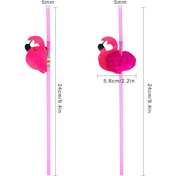 50-pack Flamingosugrör Böjbara cocktailsugrör Flamingohalmdekorationer, ros