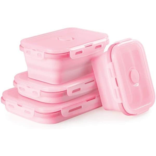 4-pack vikbara silikonbehållare Vikbara matförvaringsbehållare Silikon Lunchbox Set