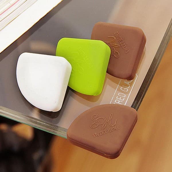 4st/ set Barnbord Hörnskydd Soft Silicon Baby bord brown 1pcs 4pcs