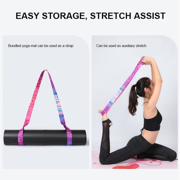 Yogamatta bindande rep Färgglad Gym Training Strap Elastiskt band