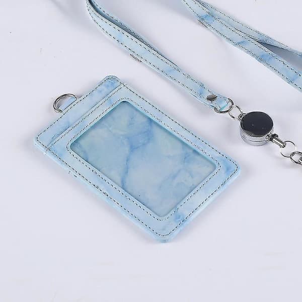 Marmor arbetskortshållare Easy Pull Spänne Set Lanyard Badge Sling