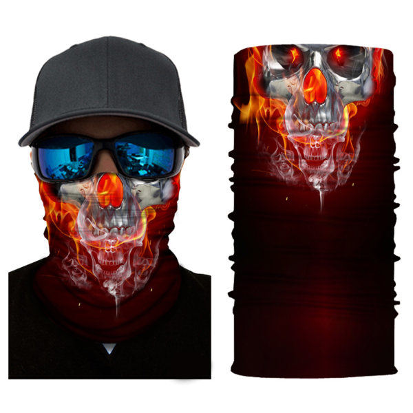 Skull Skeleton Biker Balaclava Neck Damask Tube Scarf Snood Mask 11