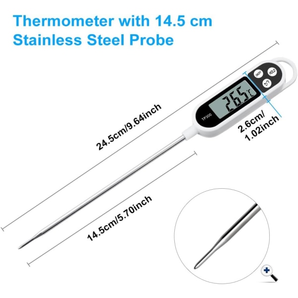 Digital Instant Read Kötttermometer Kök Matlagning Mat Godistermometer