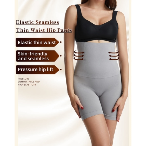 Magkontroll Shapewear Shorts För Dam Trosor med hög midja Body Shaper Svart 4XL