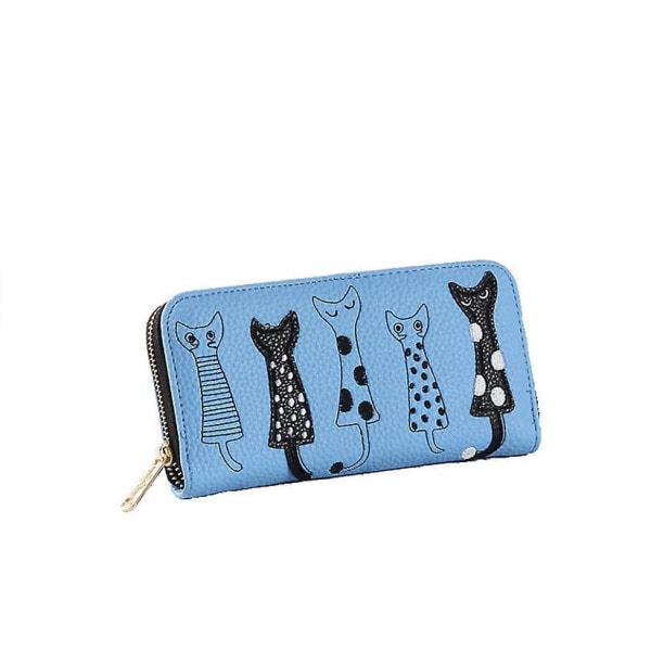 Damplånbok katt plånbok handväska plånbok läder present blå blue