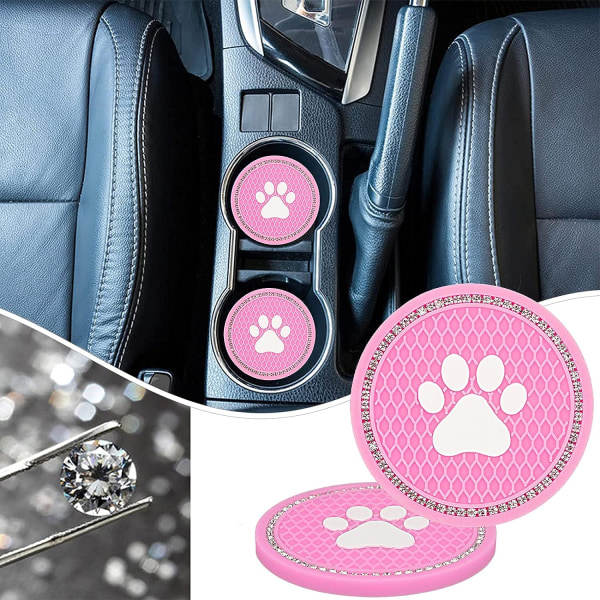 Bilunderlägg för mugghållare, Bilunderlägg för mugghållare, Bling Car rosa