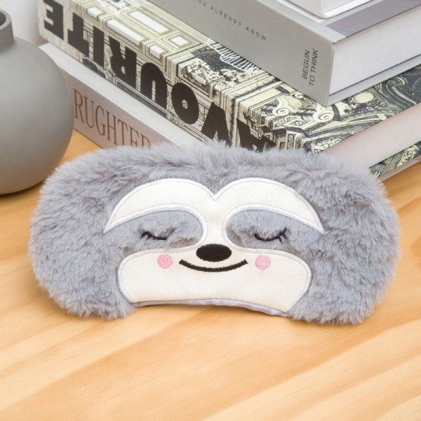 Djurögonmask Sömnmask 3d söt tecknad cover Ögonskydd Ögonskydd Resor Sova Justerbar grå