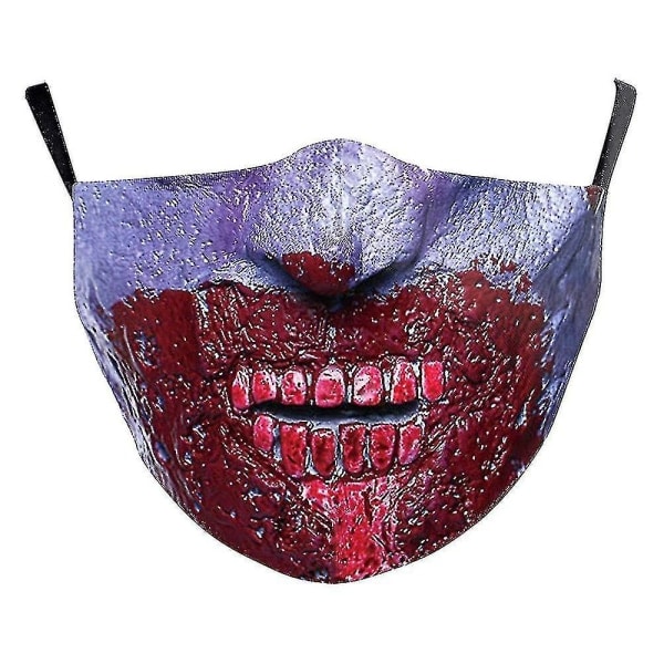 Rolig Tvättbar Ansiktsmask Halv Ansikte Mun Mark Hiphop Cospaly Party One Size Haklapp B178-1015