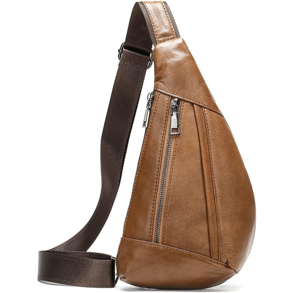 Axelremsväska i läder Crossbody Herr Dam Resor Utomhussporter, Ryggsäck