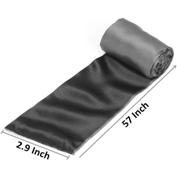 2-pack satin sovmasker, mjuk och smidig, 57 tums längd, justerbar, vuxen, resor, tupplur, svart