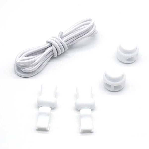 Elastiska Skosnören (Inklusive Dragsko) - No Tie Shoelaces - Vit vit