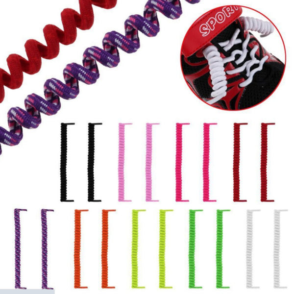 Elastic No Tie Lockiga skosnören Coiler Elastic Twisty Unisex Fi Fluorescent Orange 0