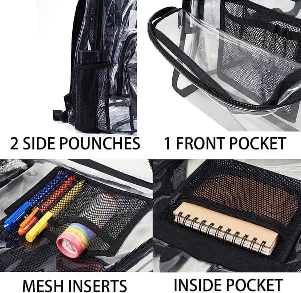Vorspack Clear Backpack Heavy Duty PVC Transparent Ryggsäck