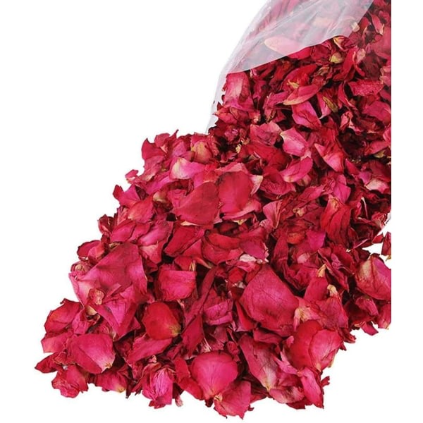 300g naturliga torkade rosenblad Riktiga blommor Torr röda rosenblad för fotbadskropp