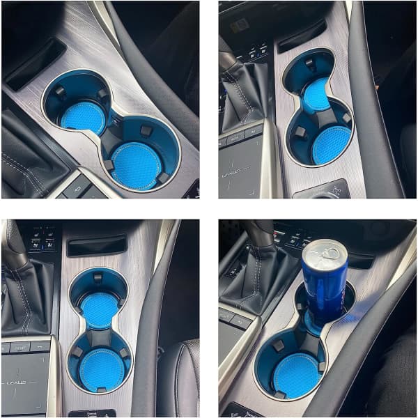 Bilkopphållare, 2-pack Universal Auto Anti-Slip Cup Håll blå