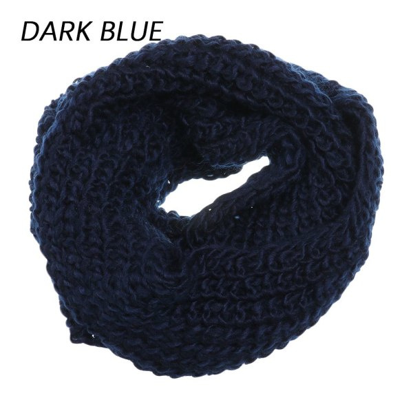 Stickad Circle Wool Scarf Scarf Krage Sjal Wrap MÖRKBLÅ mörkblå