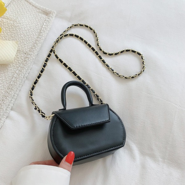Kvinnors plånbok myntväska Simple Personality Messenger Ny enfärgad mini högkvalitativ temperamentkläder Black