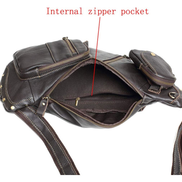 Axelremsväska i läder Crossbody Herr Dam Resor Utomhussporter, Ryggsäck