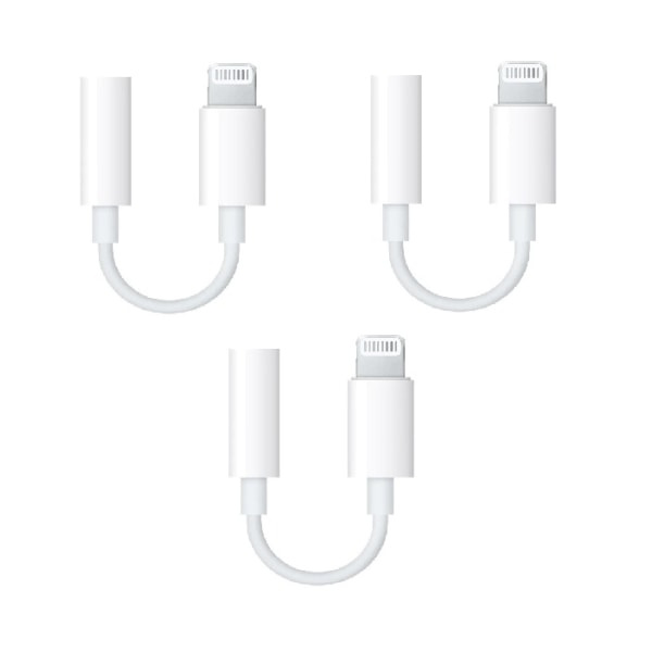 3-Pack Lightning till 3,5mm adapter för aux