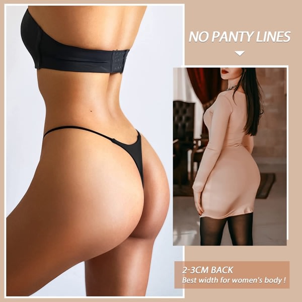 Sexiga underkläder för kvinnor Lågväxt stringtrosa G-String C-5pack M