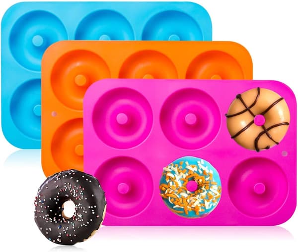 3-delad silikon donut pan set non-stick silikon form 3-delad silikon donut form set