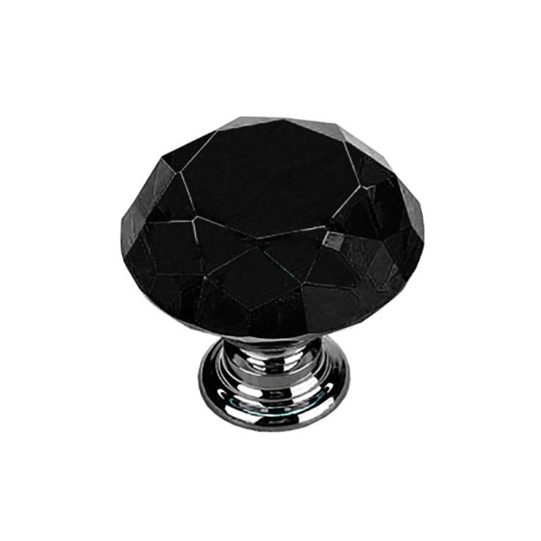 Knoppar 2-pack - Diamant / Kristallsvart med silverbotten Svart