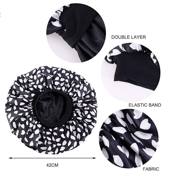 Cap med dubbelt lager print för kvinnor, cap, en one size (rosa)